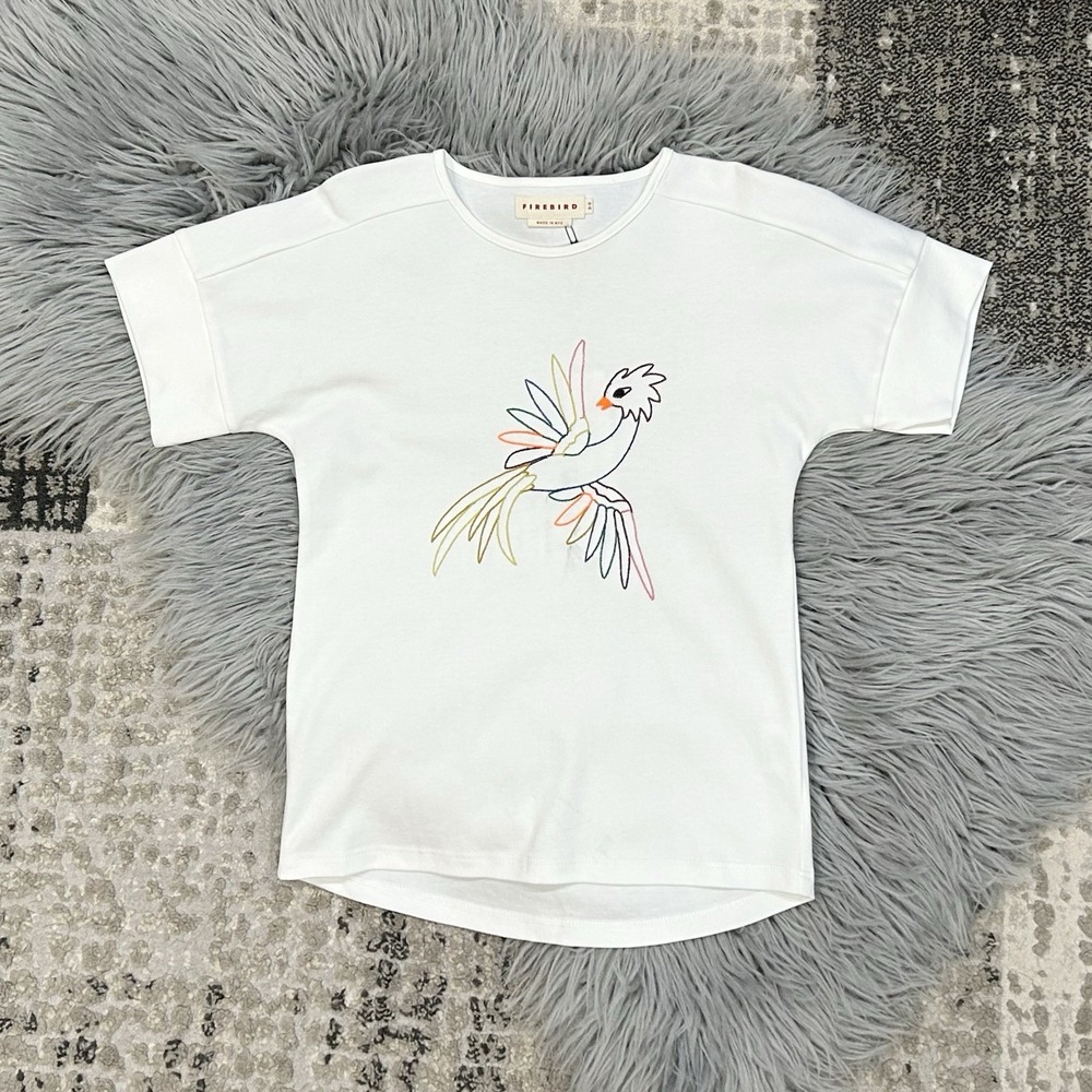 Firebird Kids Girls Organic Cotton Embroidered Firebird Tee Size‎ 8/9 **